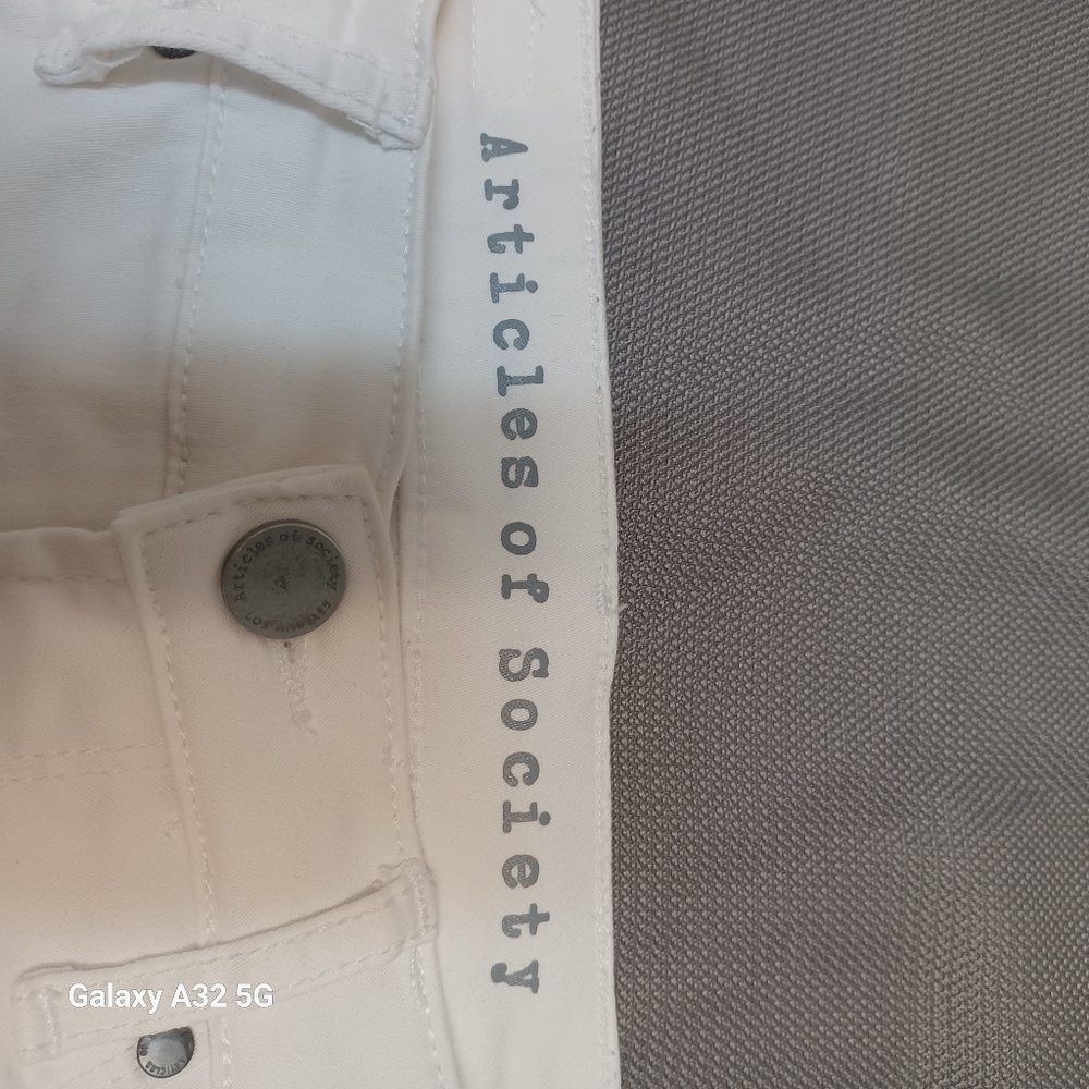 Articles Of Society Women Size 26 White Ankle Cropped Jeans Pant - Picture 15 of 16